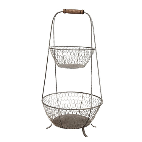 Perfect Pieces - Chicken Wire Two-Tier Basket