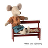 Maileg Bench for Mouse - Red. Maileg Bench for Mouse - Red.