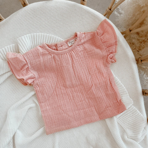 Strawberry Muslin Ruffle Tees