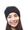 Adults Wool Beanie with Raccoon Fur Pom Pom - BR17 Adults Wool Beanie with Raccoon Fur Pom Pom - BR17