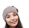 Adults Wool Beanie with Raccoon Fur Pom Pom (BR17)