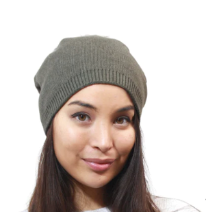 Adults Wool Beanie with Raccoon Fur Pom Pom - BR17