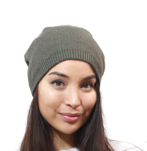 Adults Wool Beanie with Raccoon Fur Pom Pom (BR17)