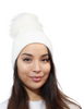 Adults Plain Wool Beanie with Raccoon Pom Pom -BR10. Adults Plain Wool Beanie with Raccoon Pom Pom -BR10.