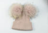 Adults Double Pom Pom Ribbed Beanie - BR55 Adults Double Pom Pom Ribbed Beanie - BR55