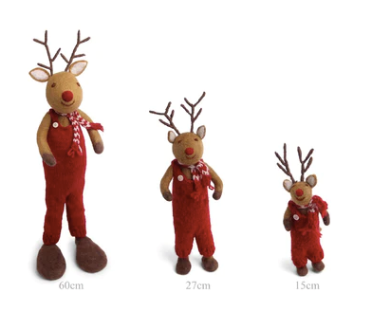 Gry & Sif Grey Rudolph with Red Pants