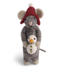 Gry & Sif Grey Boy Mouse with Snowman. Gry & Sif Grey Boy Mouse with Snowman.