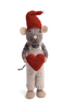 Gry & Sif Large Grey Mouse with Heart. Gry & Sif Large Grey Mouse with Heart.