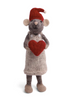 Gry & Sif Large Grey Mouse with Heart. Gry & Sif Large Grey Mouse with Heart.