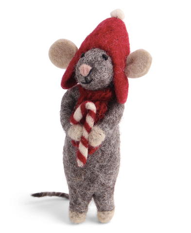 Gry & Sif Small Mouse with Candy Cane.