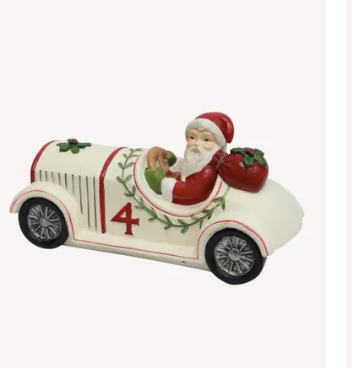 Vintage Santa in Car -DR0198.