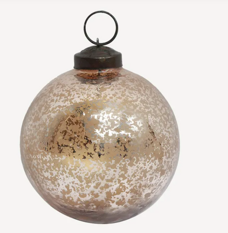 Vintage Silver Dappled Hanging Ball - SO0156