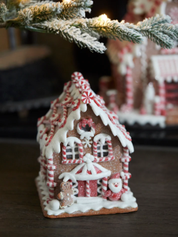 LED Gingerbread House with Santa - AXB055.