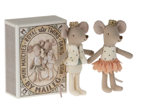Maileg Royal Twin Mice in Box.