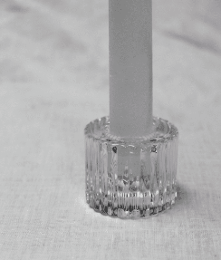 Glass Ruffle Candlestick Holders