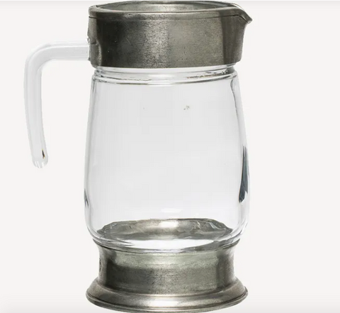Pewter & Glass Jug.