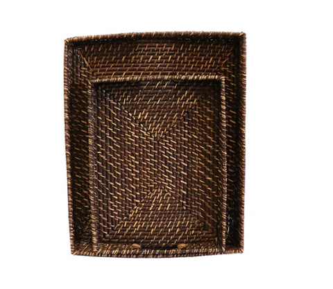 Bermuda Trays - Walnut Rattan.