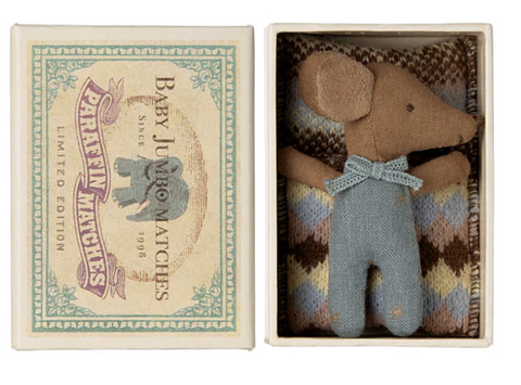 Maileg Sleepy Wakey Mouse - Blue- 2024.