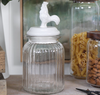 Glass Storage Cannister with Chicken Head Lid Glass Storage Cannister with Chicken Head Lid