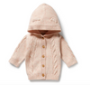 Fairy Floss Organic Knitted Cable Jacket with Hood. Fairy Floss Organic Knitted Cable Jacket with Hood.