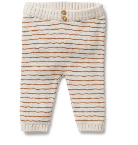 Cinnamon Stripe Organic Knitted Legging.