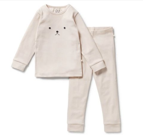 Dusty Rose Organic Rib Long sleeve Pyjamas
