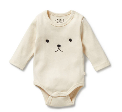 Buttermilk Organic Rib Long Sleeved Bodysuit.