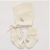 Fledge & Thread Bonnet & Bootie Set. Fledge & Thread Bonnet & Bootie Set.