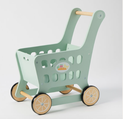 Wooden Shopping Trolley.