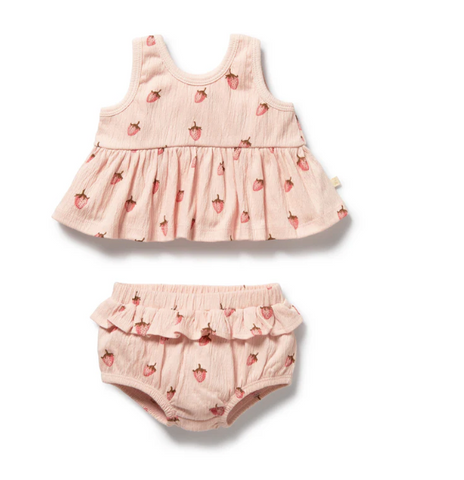 Strawberry Kisses Ruffle Set