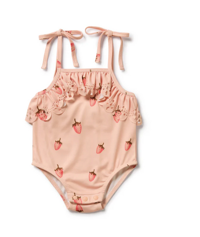 Strawberry Kisses Cutwork One Piece Swimmers