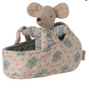 Maileg Baby Mouse in Carry Cot Maileg Baby Mouse in Carry Cot