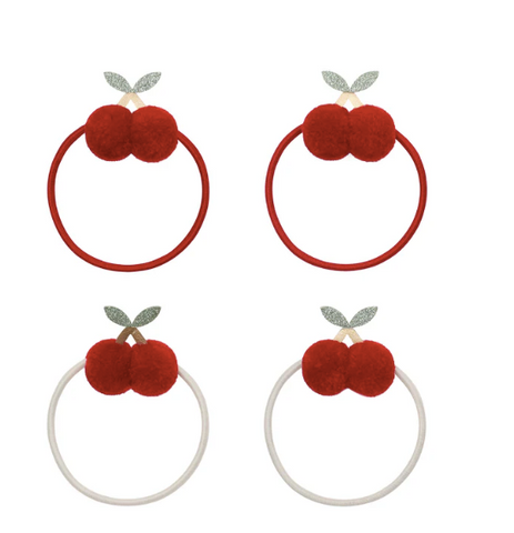 Pom Pom Cherry Pony Ties