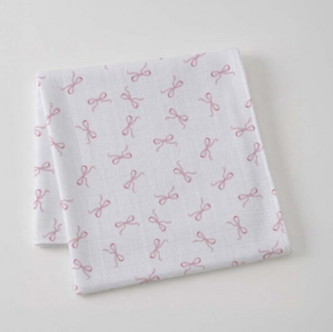 Pink Bow Muslin Wrap