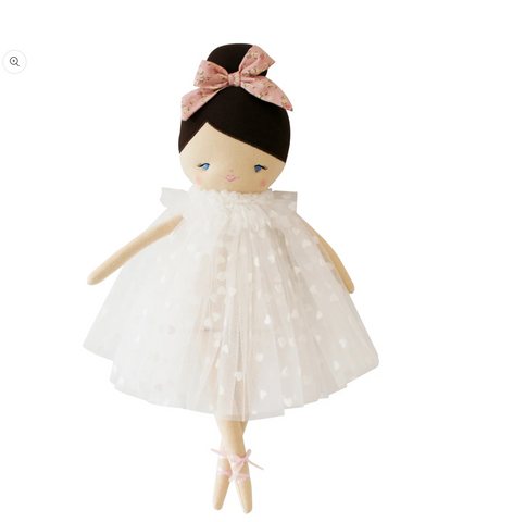 Mia Fairy Doll - White Flocked Heart Tulle
