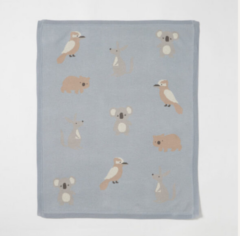 Australiana Knitted Baby Blanket