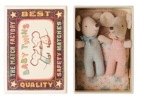 Maileg Baby Mice Twins in Matcbox