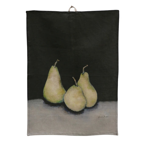 Linen Tea Towels - Midnight Pear