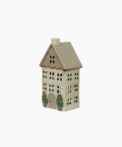 Christmas Tea Light House Stone with Pots (YA0083)