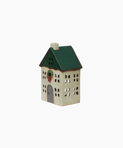 Christmas Tea Light House with Wreath - Small (YA0086)