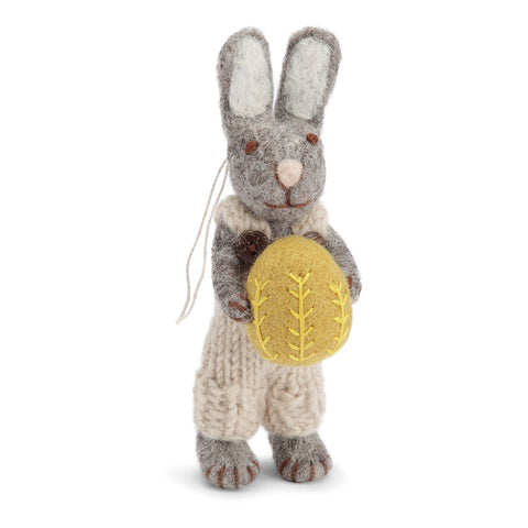 Gry & Sif - Bunny Small Grey Pants and Yellow Egg