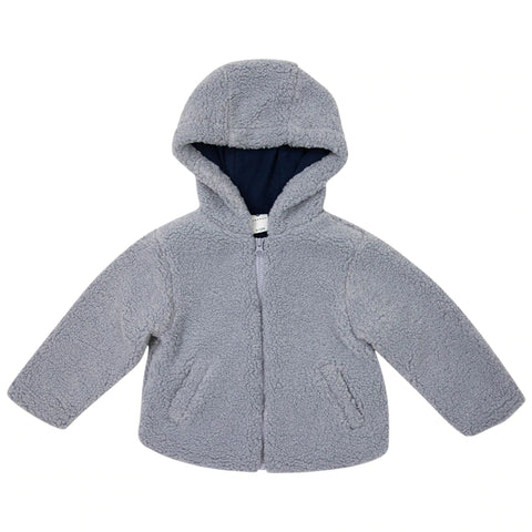 Korango - Lined Sherpa Zip Jacket - Grey