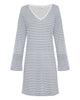 Blue & White Striped Linen Dress - V Neck Blue & White Striped Linen Dress - V Neck