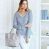 Jac Cadeaux Striped Long Sleeve Top - V Neck Jac Cadeaux Striped Long Sleeve Top - V Neck