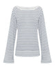 Jac Cadeaux Striped Long Sleeve Top - Boat Neck