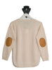 Light Beige Swing Jumper with Tan Patches Light Beige Swing Jumper with Tan Patches