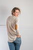 Light Beige Swing Jumper with Tan Patches Light Beige Swing Jumper with Tan Patches