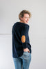 Bow & Arrow Navy Swing Jumper with Tan Patches Bow & Arrow Navy Swing Jumper with Tan Patches