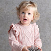 Cable Knit Frill Dress - Blush Pink Cable Knit Frill Dress - Blush Pink