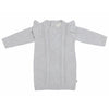 Cable Knit Frill Dress - Silver Cable Knit Frill Dress - Silver